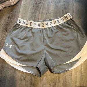 Under Armour Women's Athletic Gray and White Shorts